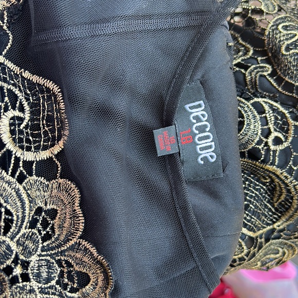 Black with gold lace formal dress. Prom homecoming party wedding elegant dress - Picture 9 of 9